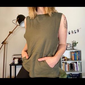 Athletic tank top - green - M